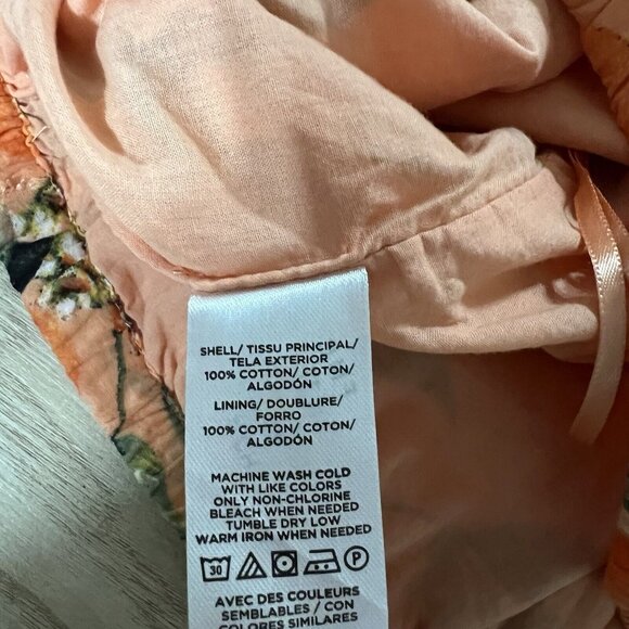 LOFT Harvest Crop Top Size Small Petite Oranges Fruit Print Criss Cross Back - Picture 7 of 9